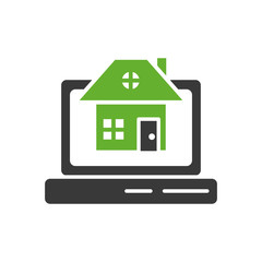 house front facade in laptop computer