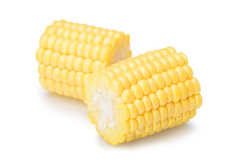 parts of corn with highlights isolate on white, with clipping path