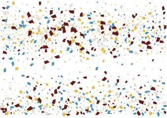 Festive color rectangle confetti background. Abstract frame confetti texture for holiday, postcard, poster, website, carnivals, birthday and children's parties. Cover confetti mock-up. Wedding card