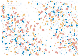 Festive color rectangle confetti background. Abstract frame confetti texture for holiday, postcard, poster, website, carnivals, birthday and children's parties. Cover confetti mock-up. Wedding card
