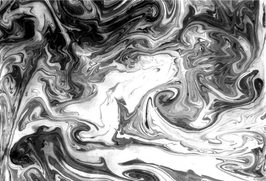 Ink Marble Black and White Grunge Vector Texture. Liquid Abstract Surface for Mockup Design and Background. 