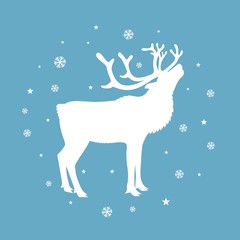 Obraz na płótnie Canvas Wild reindeer silhouette
