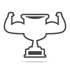 Muscle trophy line icon vector isolated