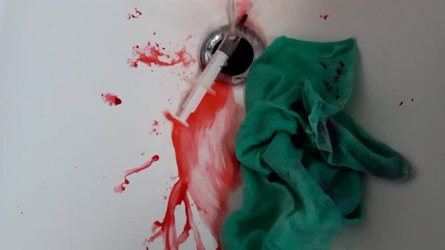 flowing blood for horror scene