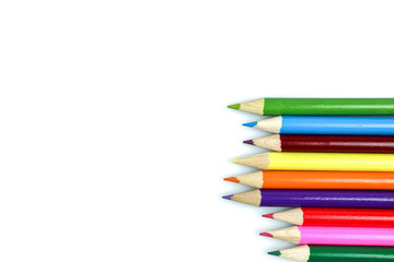 Fototapeta premium Color pencils isolated on white background.