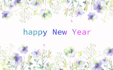 Watercolor flowers illustration