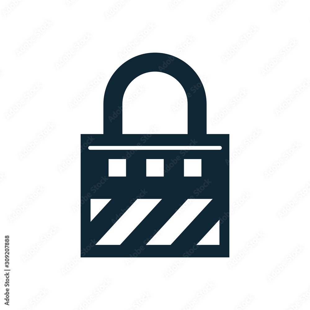 Poster safe secure padlock isolated icon