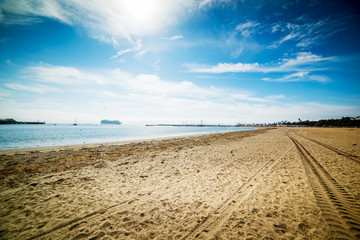 Santa Barbara shore under a cloudy sky
