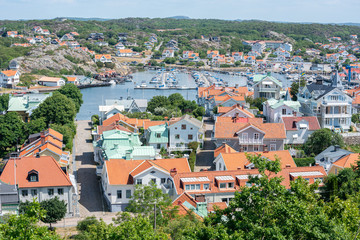 Fototapeta na wymiar View of the Town and Harbor of Marstrand, Sweden