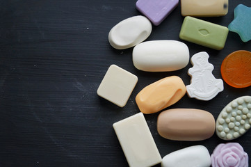 Solid soap bar selection background