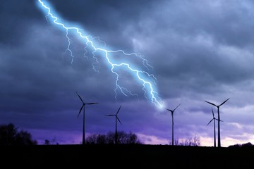 Windturbinen Blitz
