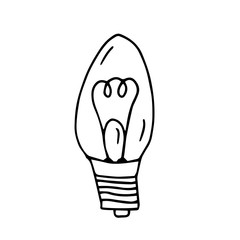 Single hand drawn light bulb. Doodle vector illustration for greeting cards, posters, stickers, packaging. Isolated on white background.