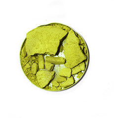 breaked blushon on white background