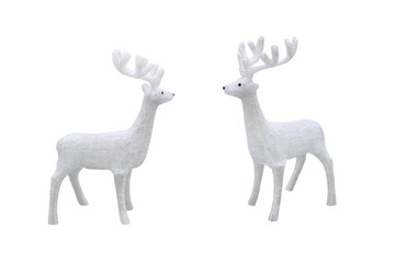 Christmas deer figurine isolated on white background