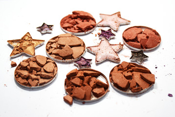 breaked blushon on white background