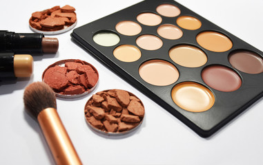 breaked blushon on white background