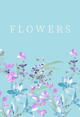 Computer drawn beautiful flowers illustration