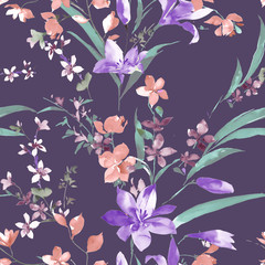 Computer drawn beautiful flowers illustration