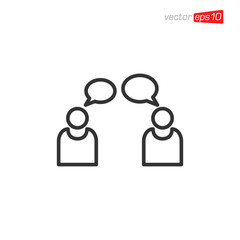 Talking Community Icon Design Vector