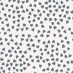 Vector seamless pattern with little hearts. Creative scandinavian childish background for Valentine's Day. Neutral hearty backdrop for wrapping paper, textile, fabric, card making.