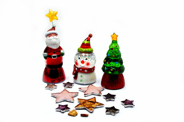 christmas tree and snowman