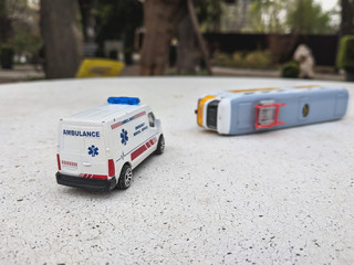 Illustration of a toy car accident
