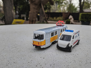 Illustration of a toy car accident