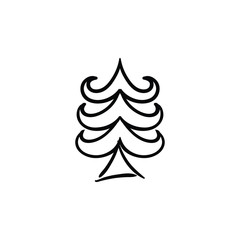 Christmas tree doodle pine tree sketch tree drawing holiday decoration star ornament retro Xmas