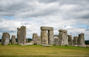 ancient prehistoric Stonehenge site in England, UK