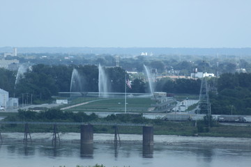 U.S. Flag by Mississippi River in St. Louis, Mo.