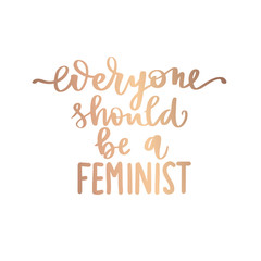Feminist vector inscription. Woman Motivational phrase, quote or saying.