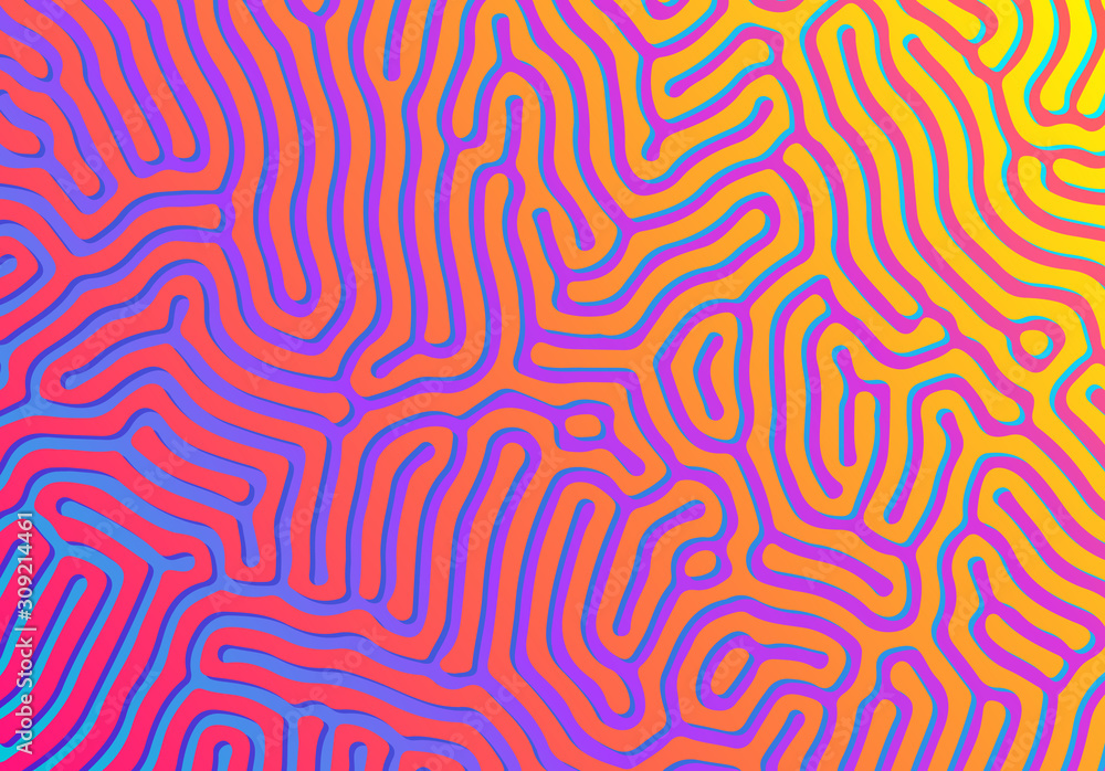 Leinwandbilder abstract background with optical illusion generative pattern and vibrant fluid psychedelic colors