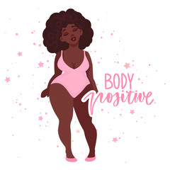 Obraz na płótnie Canvas Plus size Woman dressed in swimsuits. Body positive.