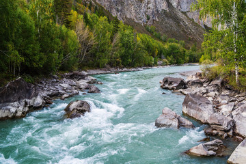 Behemoth River Rapid on the Chuya River, Mountain Altai, Russia
