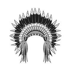 Black and white Native American Headdress