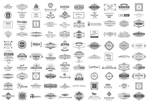 Collection of vintage logos and symbols.