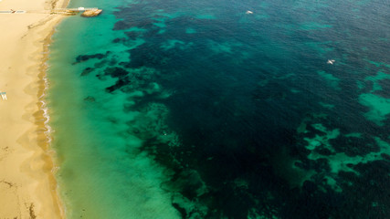 The Magaluf beach of Majorca, Spain from the height of bird flight