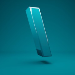 Aqua Menthe 3d back slash symbol. 3D rendering. Best for anniversary, birthday party, celebration, advertising.