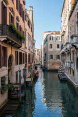 Obraz na płótnie Canvas Landscape of the canal and street in Venice, Italy