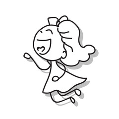children illustration hand drawing vector happy kid girl happiness concept abstract cartoon character