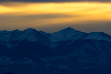 Winter Sunset on the Sangre de Cristo Mountains