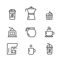 Set of coffee icons design 