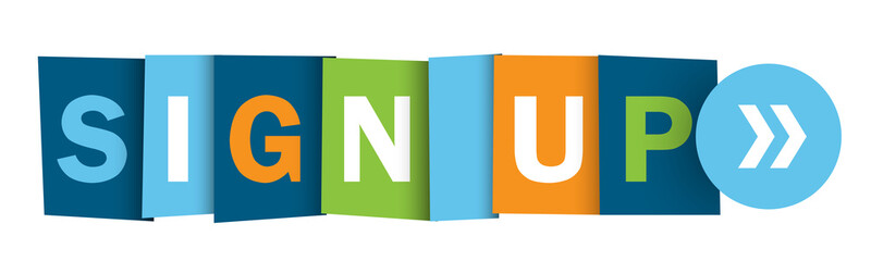 SIGN UP colorful vector typography web button