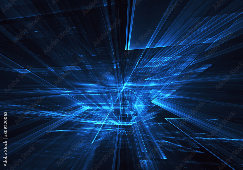 Poster fractal background for use in creativity and design projects. technological fractal. abstract 3d ill