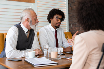Two business partners considering a new business proposal.