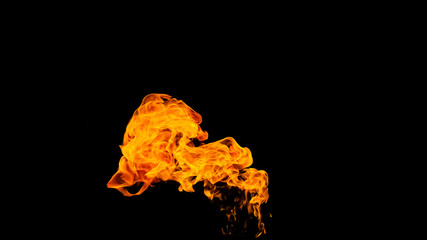 Fire flames on black background. fire on black background isolated. fire patterns