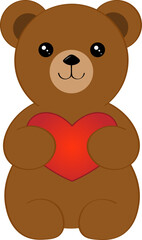 teddy bear with a gradient heart