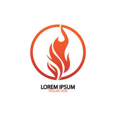 fire flame logo icon vector design template
