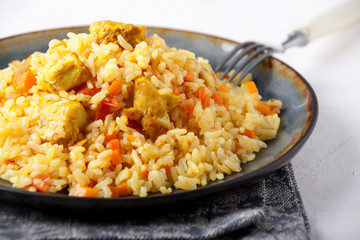 Chicken Pilaf with vegetables and spices