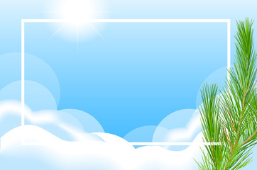 Fototapeta premium Border template with pine leaves